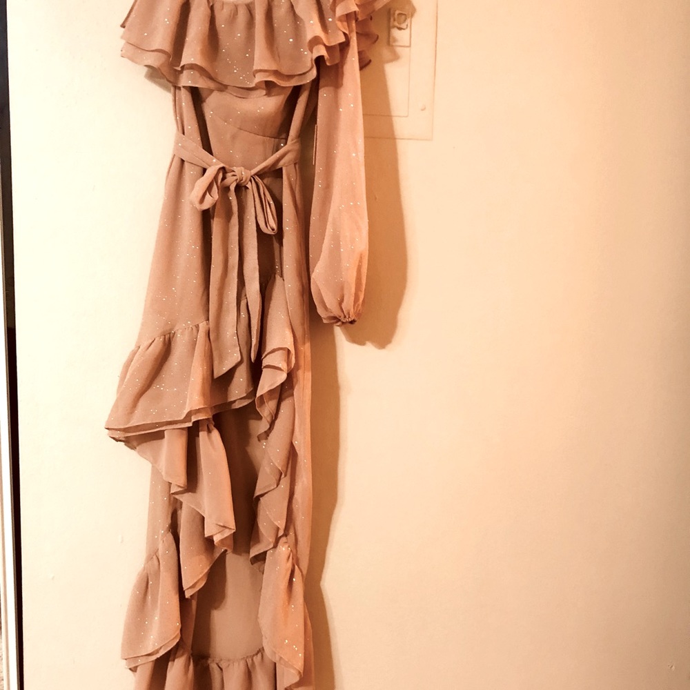 Forever 21, camel with glitter, elegant dress